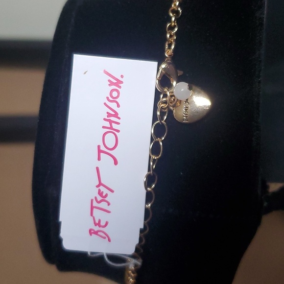 BETSEY JOHNSON Pink Crystal Frenchie Tennis Necklace - Picture 5 of 5